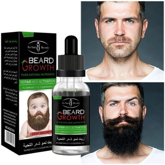 Aichun Beauty Organic Beard Growth Oil - Natural Beard Nourishment (35 ml)